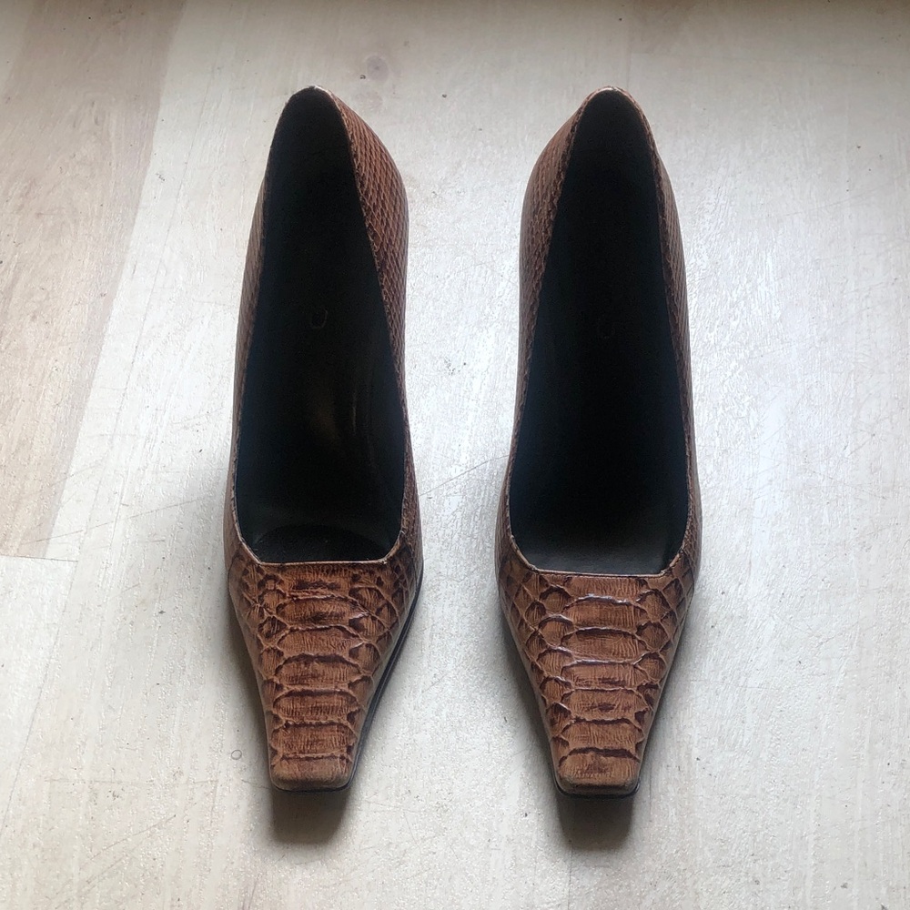 Aldo Brown Snakeskin Heels